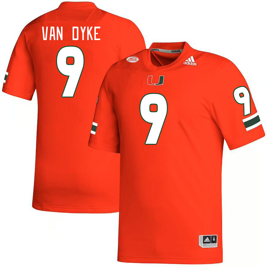 Men #9 Tyler Van Dyke Miami Hurricanes College Football Jerseys Stitched-Orange